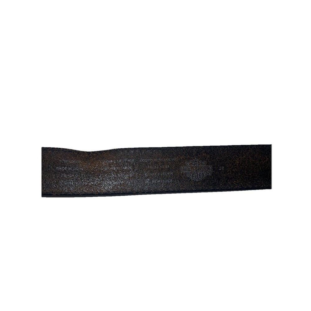Harley Davidson Mens Black Leather Belt Vintage Made in USA Willie G Skull 38 - Picture 3 of 4